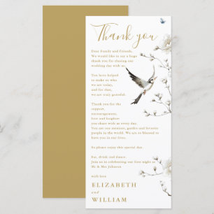 Cartão de Agradecimento de Casamento Floral em Chi