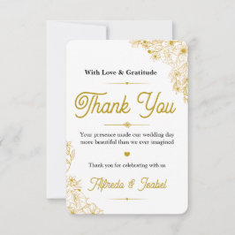 Cartão de Agradecimento de Casamento Floral em Dou