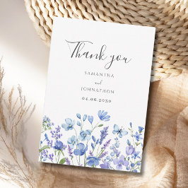 Cartão de Agradecimento de Casamento Floral Flor S