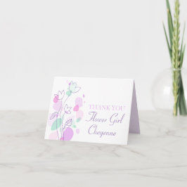 Cartão de agradecimento de casamento floral gráfic