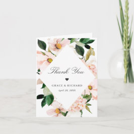 Cartão de Agradecimento de Casamento Floral Hortên