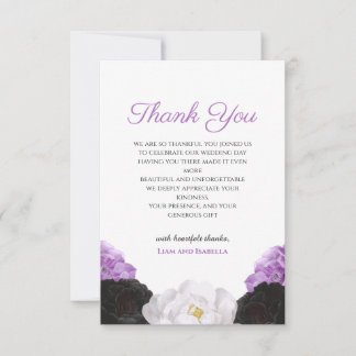 Cartão de Agradecimento de Casamento Floral Lavand