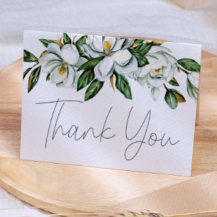 Cartão de Agradecimento de Casamento Floral Magnól