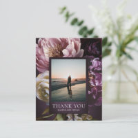 Cartão de Agradecimento de Casamento Floral Maxima