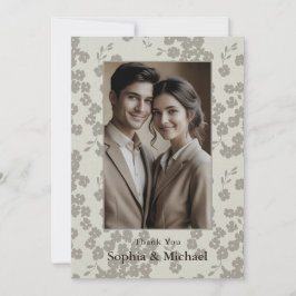 Cartão de Agradecimento de Casamento Floral Modern