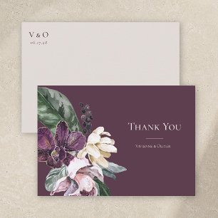Cartão de Agradecimento de Casamento Floral Orquíd