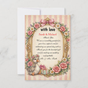 Cartão de Agradecimento de Casamento Floral Patinh