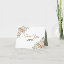Cartão de Agradecimento de Casamento Floral Peônia