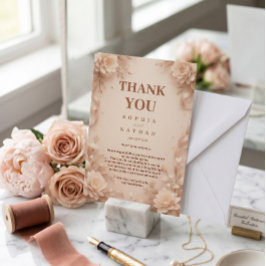 Cartão de Agradecimento de Casamento Floral Person
