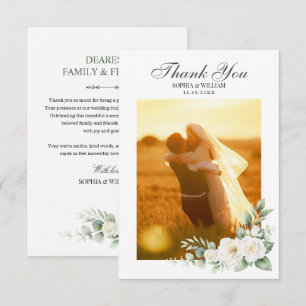Cartão de Agradecimento de Casamento Floral Rosa B