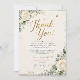 Cartão de Agradecimento de Casamento Floral Rosa C