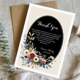 Cartão de Agradecimento de Casamento Floral Rústic