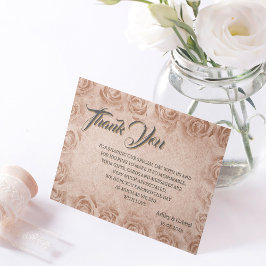 Cartão de Agradecimento de Casamento Floral Rústic