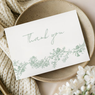Cartão de Agradecimento de Casamento Floral Sage V