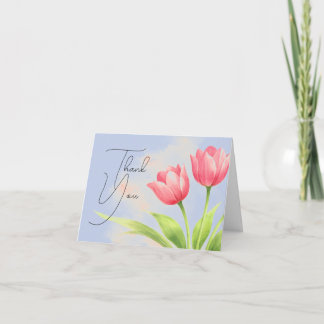Cartão de Agradecimento de Casamento Floral Tulipa