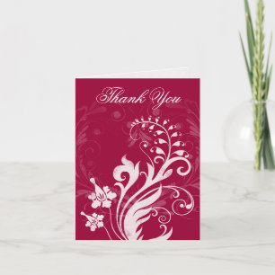 Cartão de Agradecimento de Casamento Floral Vintag