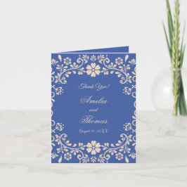 Cartão de Agradecimento de Casamento Floral Vintag