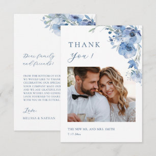 Cartão de Agradecimento de Casamento Flores de Art