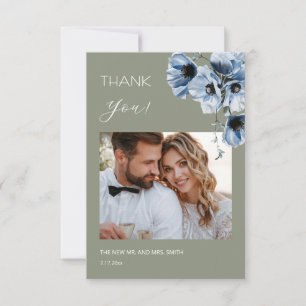 Cartão de Agradecimento de Casamento Flores Transp