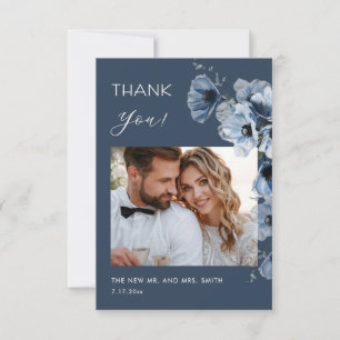 Cartão de Agradecimento de Casamento Flores Transp