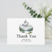 Cartão de Agradecimento de Casamento Floresta Rúst
