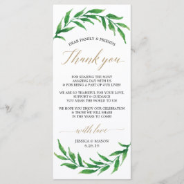 Cartão de Agradecimento de Casamento - Folhagem