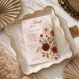 Cartão de Agradecimento de Casamento Folhas de Out