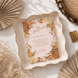 Cartão de Agradecimento de Casamento Folhas de Out