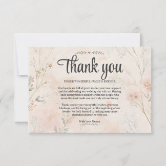 Cartão de Agradecimento de Casamento Foto Amor em