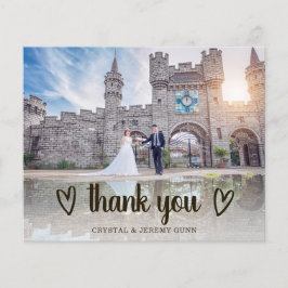 Cartão de Agradecimento de Casamento Foto Coração