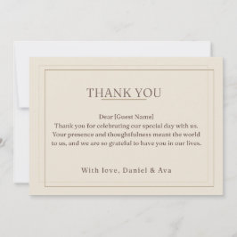 Cartão de Agradecimento de Casamento Gilded Frame