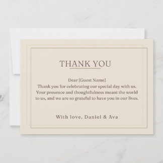 Cartão de Agradecimento de Casamento Gilded Frame