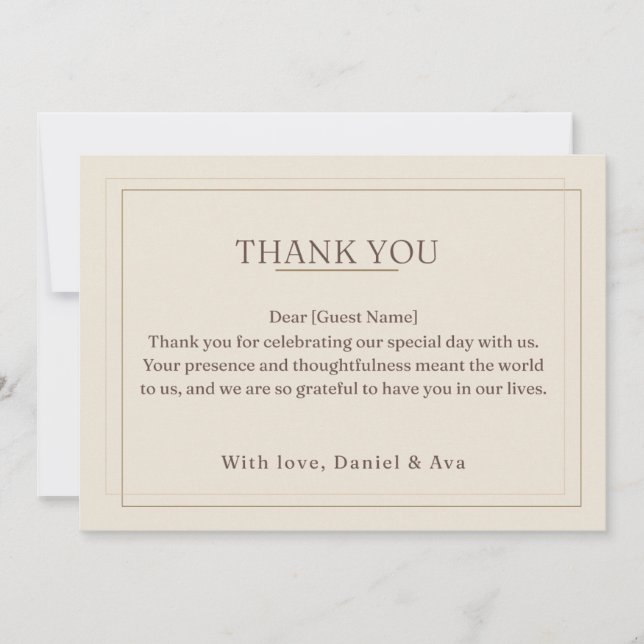 Cartão de Agradecimento de Casamento Gilded Frame  (Frente)