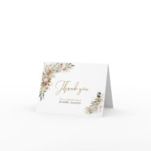 Cartão de agradecimento de casamento Gold Boho/Boê