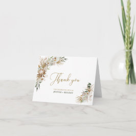 Cartão de agradecimento de casamento Gold Boho/Boê