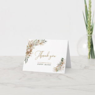 Cartão de agradecimento de casamento Gold Boho/Boê