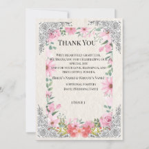 Cartão de Agradecimento de Casamento Indiano Simpl