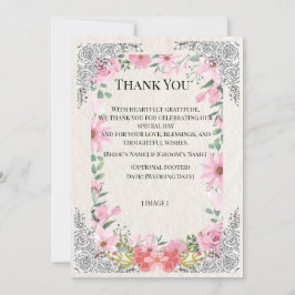 Cartão de Agradecimento de Casamento Indiano Simpl