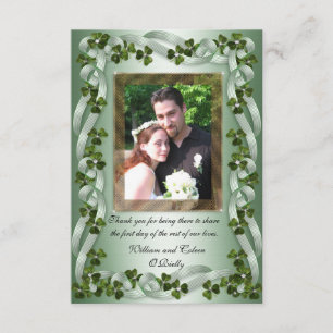 cartão de agradecimento de casamento irlandês trev