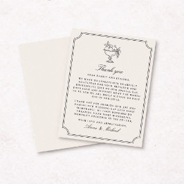 Cartão de Agradecimento de Casamento Ivory Double