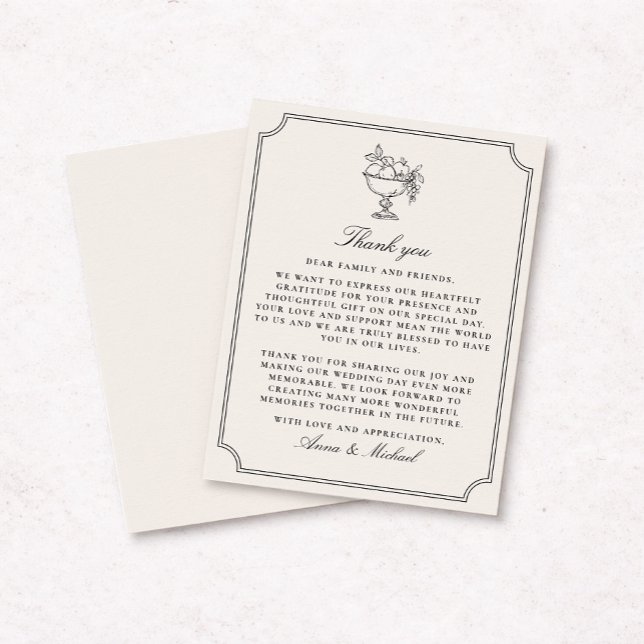 Cartão de Agradecimento de Casamento Ivory Double  (Criador carregado)