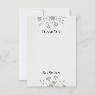 Cartão de Agradecimento de Casamento Jardim Blue C