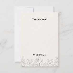Cartão de Agradecimento de Casamento Jardim Blue C