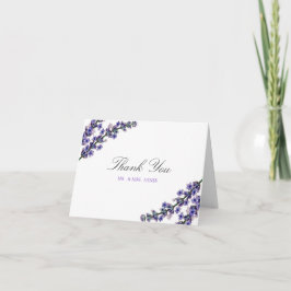 Cartão de Agradecimento de Casamento Lavanda Elega
