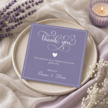 Cartão de Agradecimento de Casamento Lavanda Empoe