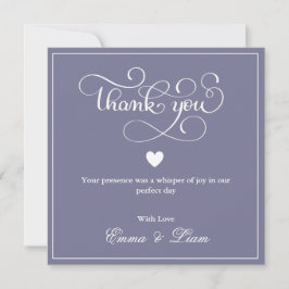 Cartão de Agradecimento de Casamento Lavanda Empoe