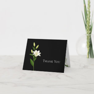 Cartão de Agradecimento de Casamento Lírio Preto e