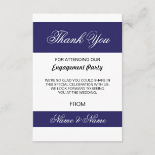 Cartão de Agradecimento de Casamento Listra Azul M