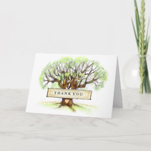Cartão de Agradecimento de Casamento Love Tree