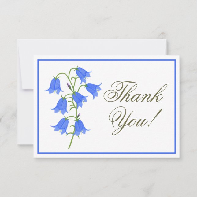 Cartão de Agradecimento de Casamento Lovely Bluebe (Frente)